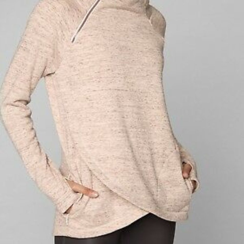 Athleta Cozy Karma Asym Pull Over Sweatshirt